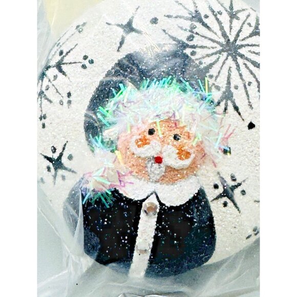 Patricia Breen Black White Santa Snowflake Medallion Christmas Ornament Sealed - Picture 3 of 7